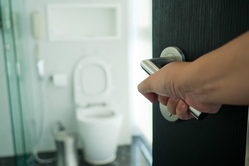 how to open a locked bathroom door
